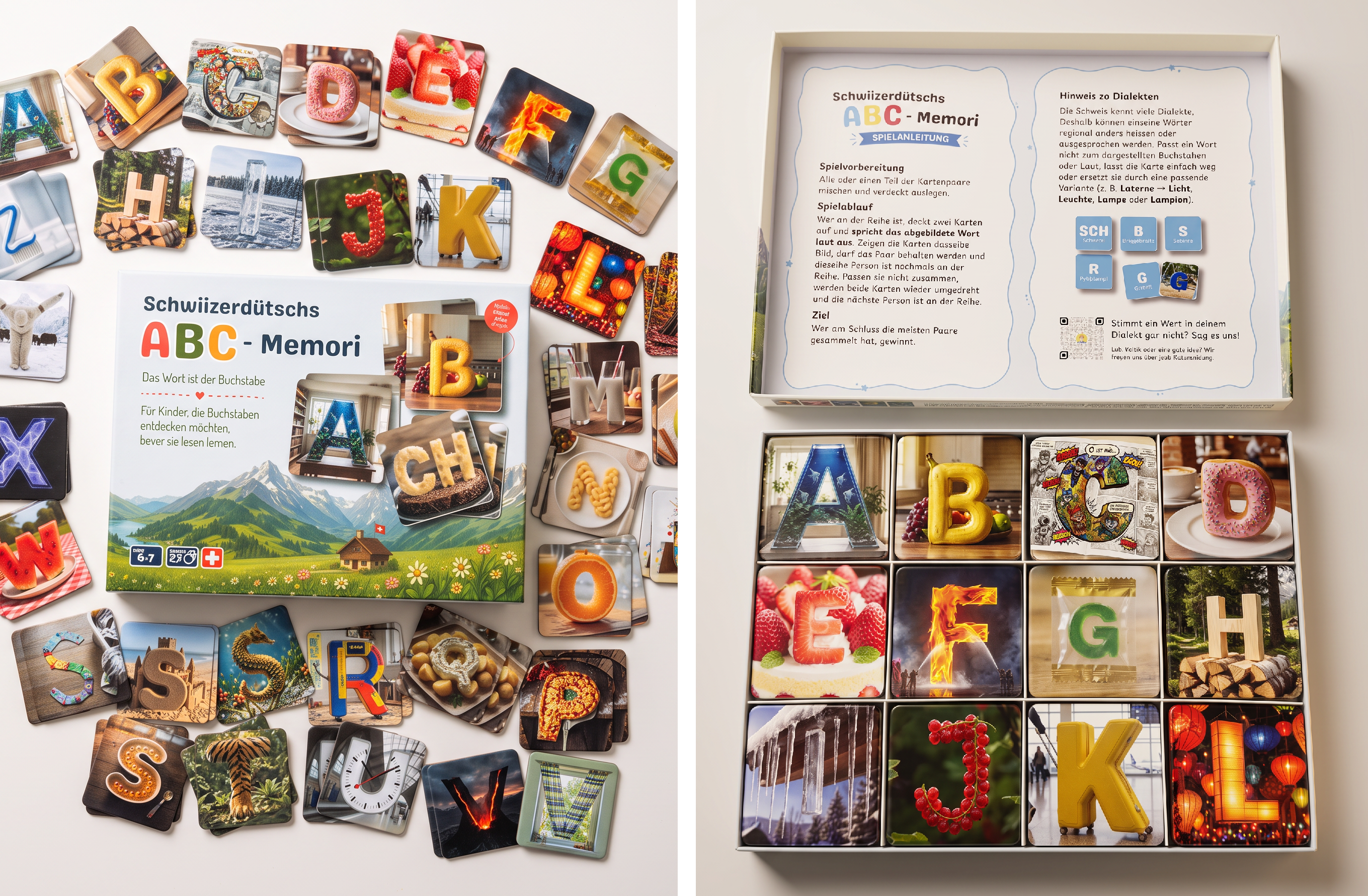 Inhalt der ABC-Memori Schachtel